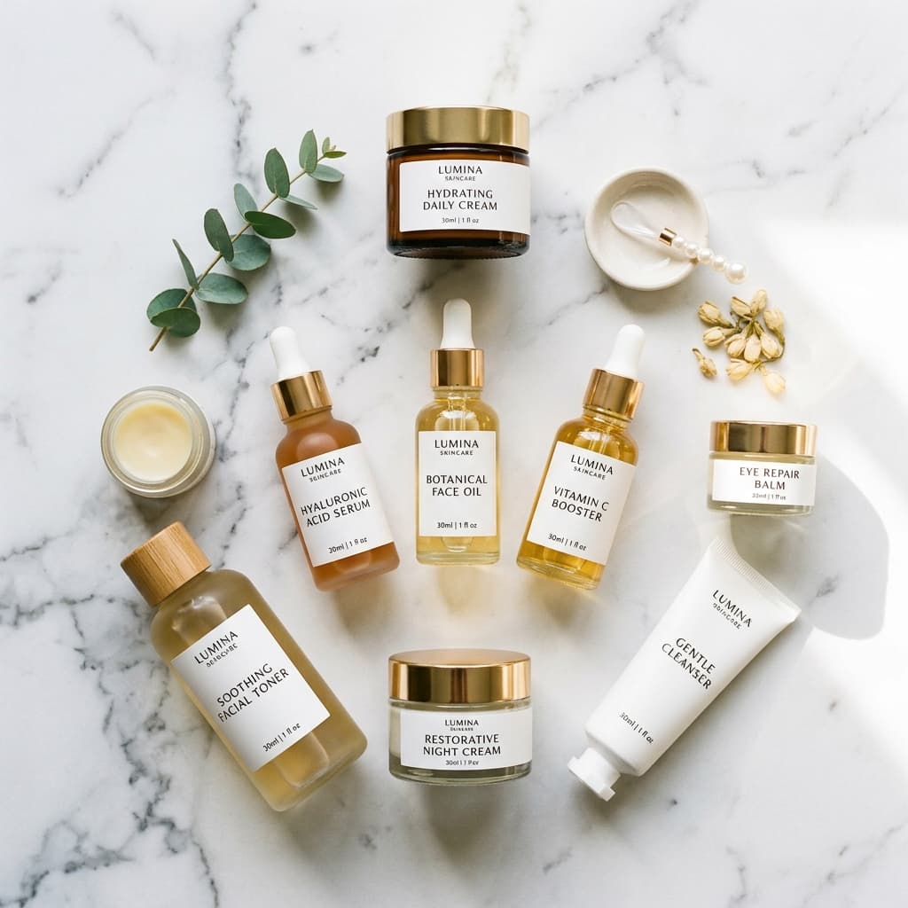 Premium skincare product line showcase